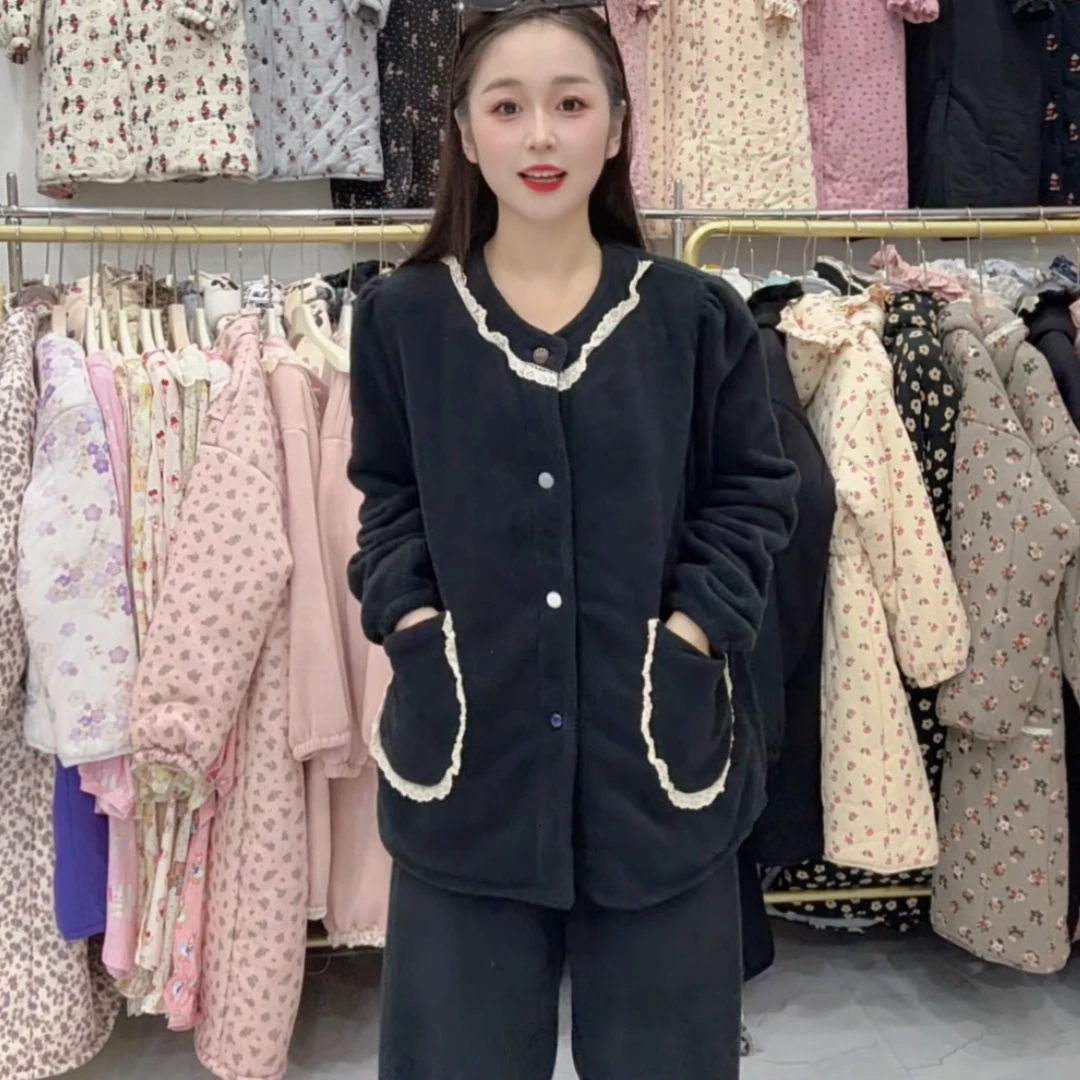 简约款可外穿长袖家居服套装