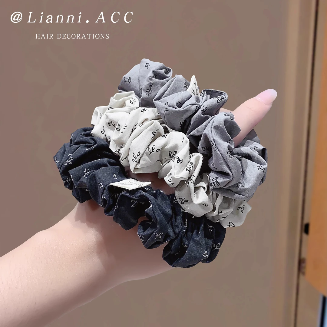 韩系布艺小碎花大肠发圈女2025新款温柔低马尾扎头发绳高级感头绳