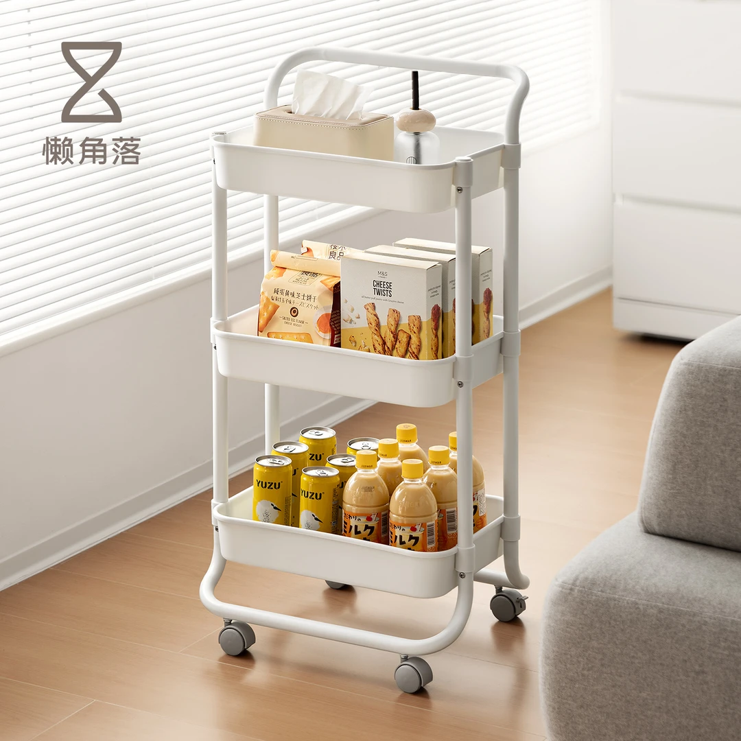 懒角落小推车置物架落地厨房零食小推车卫生间卧室多层收纳书架子