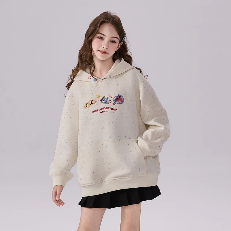 2303七彩兜兜女童卫衣儿童秋季新款爆款连帽宽松洋气休闲学生上衣