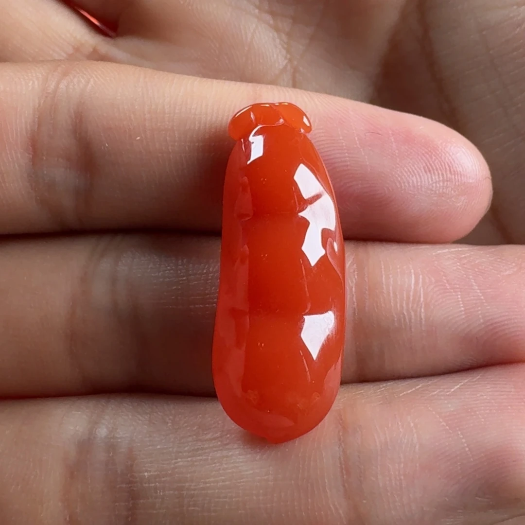 南红玛瑙福豆28.7*11未镶嵌