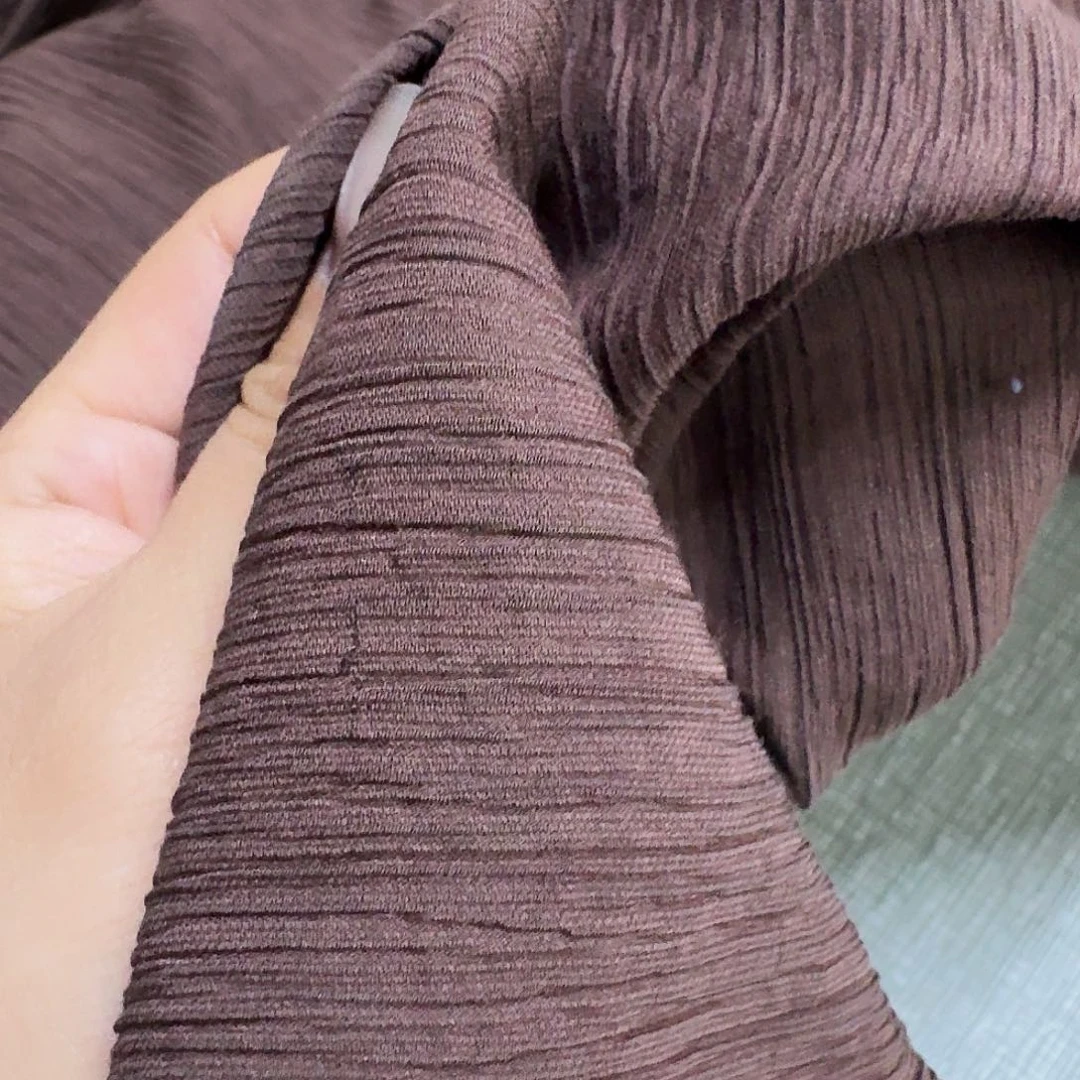 棉162号咖啡色真丝棉皱三米