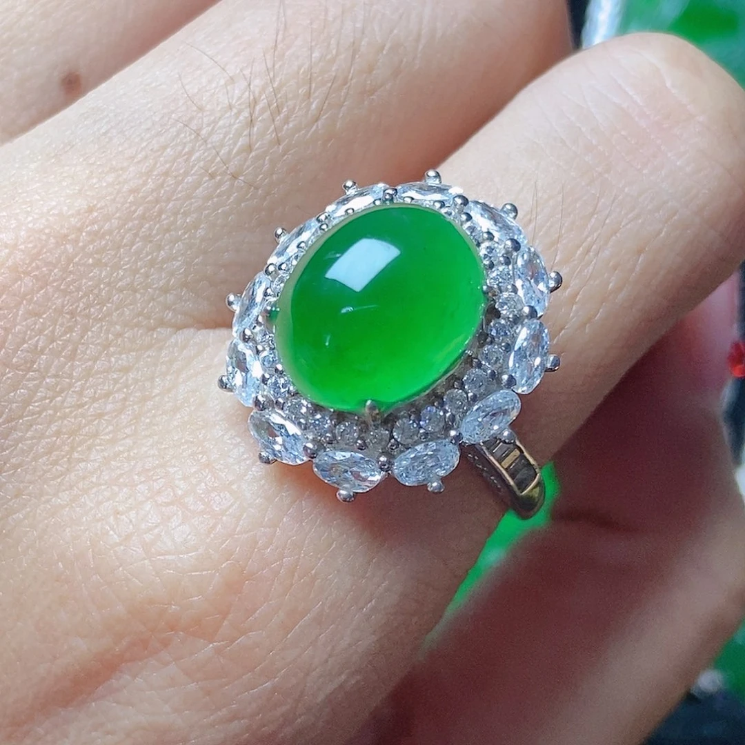 颈饰银S925镶嵌翡翠