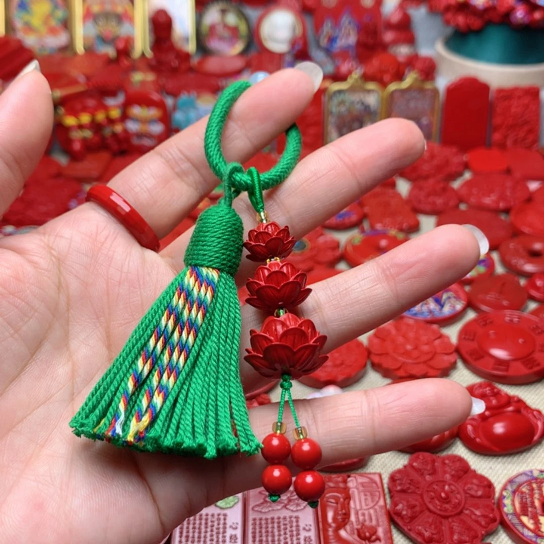 天然辰砂工艺品朱砂钥匙扣