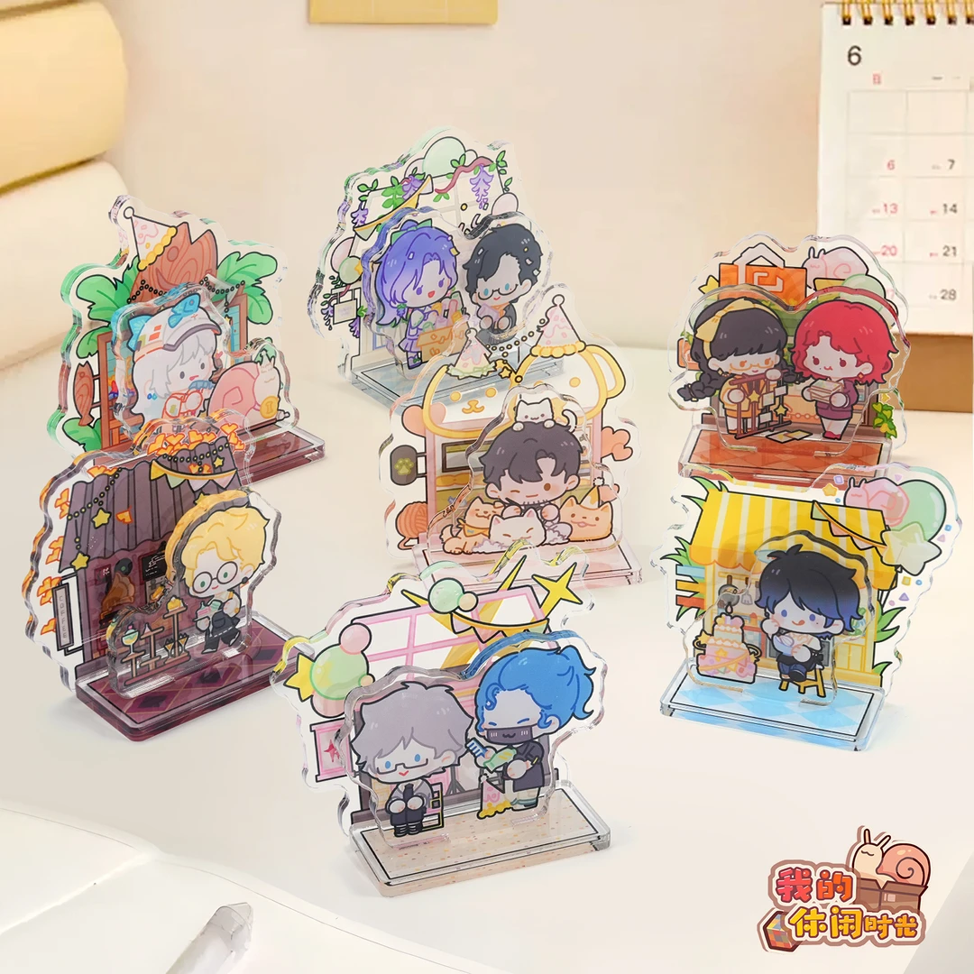 【官方正版】我的休闲时光Q版莫卡卡末花言叶DIY立牌冰箱贴