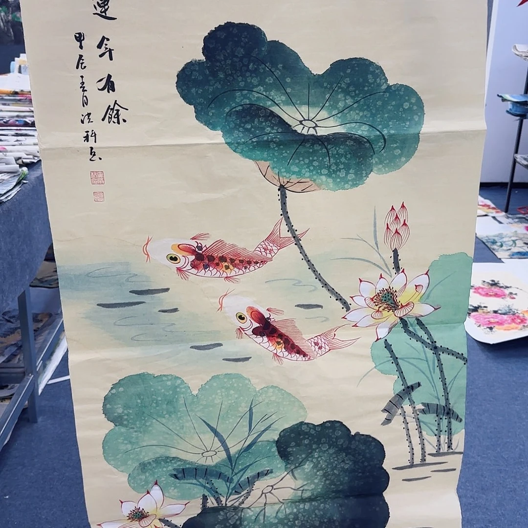 国画作品小姐姐放漏中