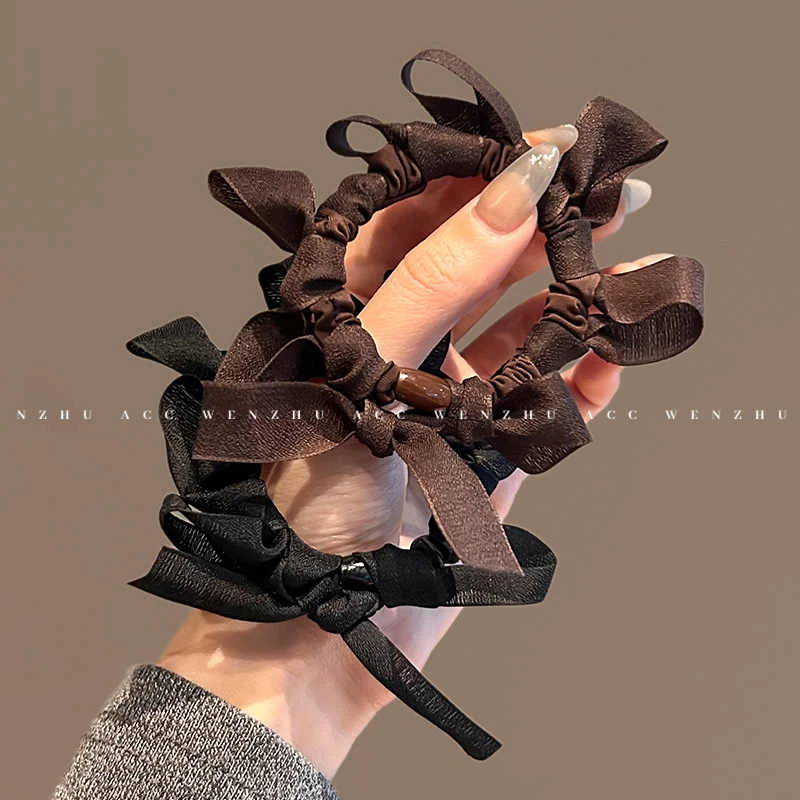 简约蝴蝶结发圈头绳女2025新款扎丸子头橡皮筋头饰高弹力马尾发绳