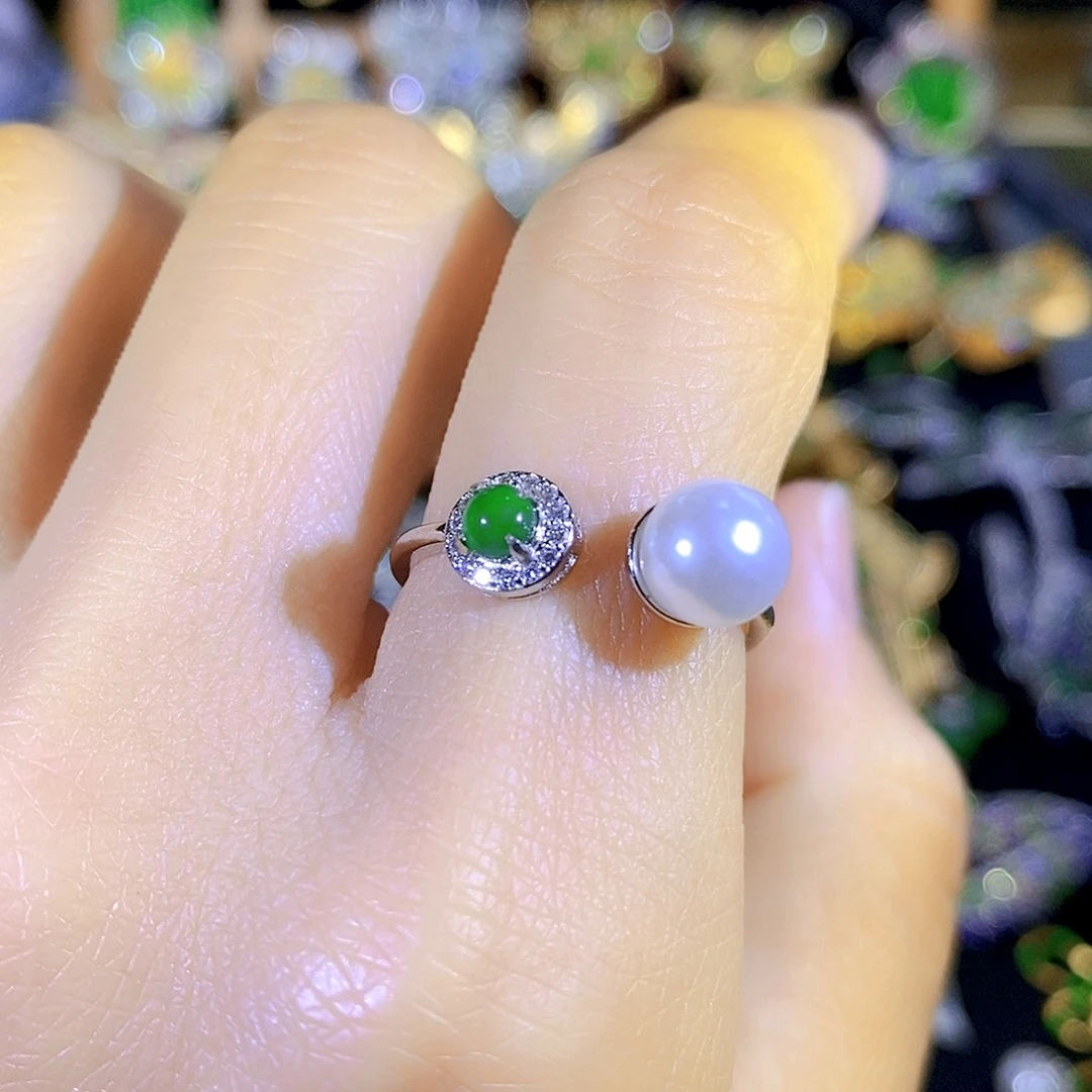 颈饰银S925镶嵌翡翠