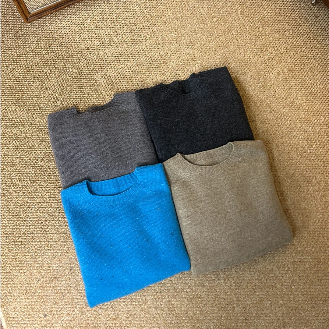 by hees [经典纯毛圆领套头毛衣] 基础百搭 无缝一体