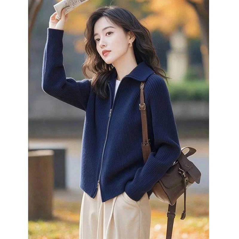 纯欲慵懒风女装小众设计感上衣早秋新款独特超好看绝美针织衫开衫