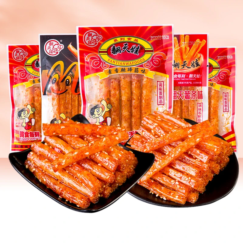 翻天娃薯条味素蹄筋辣条麻辣香辣童年记忆儿时怀旧追剧解馋小零食