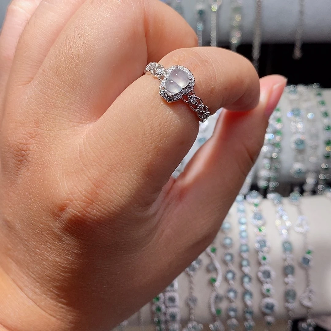 银S925镶嵌戒指翡翠o h h