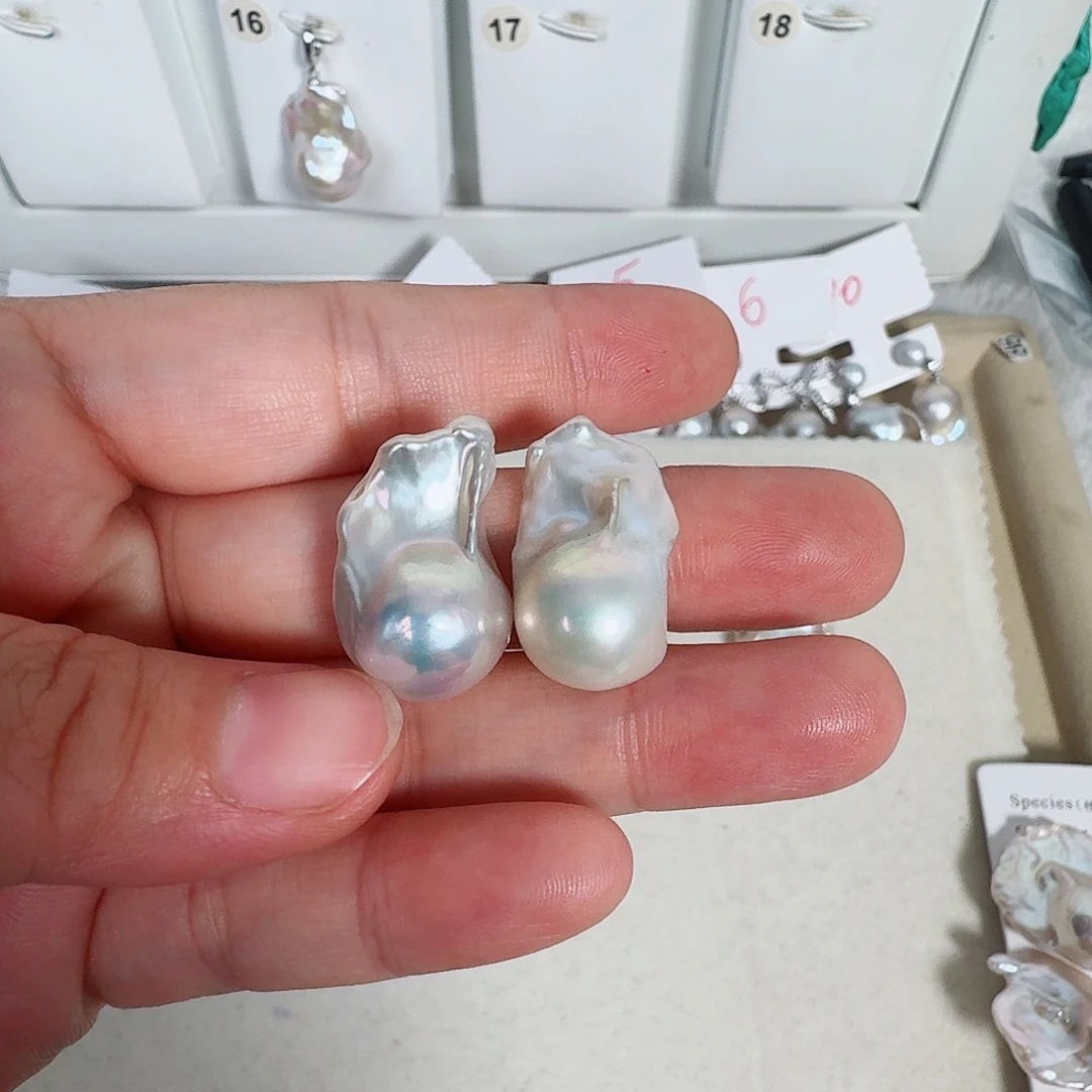 鹤***鼻淡水珍珠银S925镶嵌颈饰