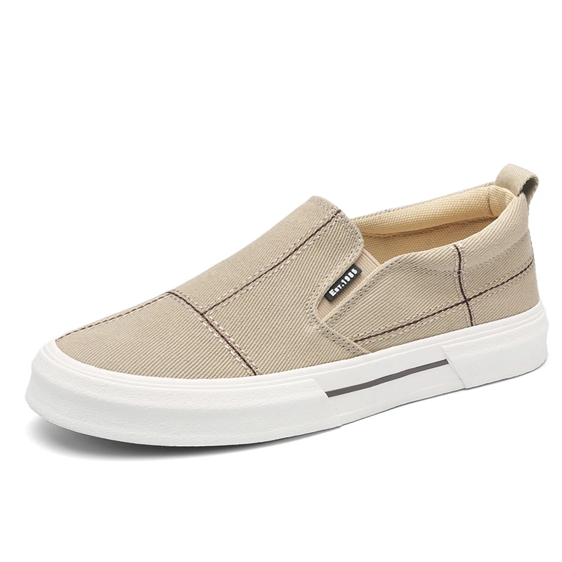 25112男款帆布鞋一脚蹬韩版春季透气休闲潮流百搭舒适软底低帮鞋