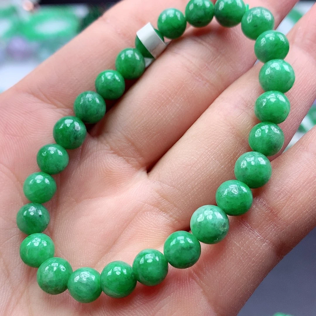 未镶嵌手链翡翠手串料子干飘黑点