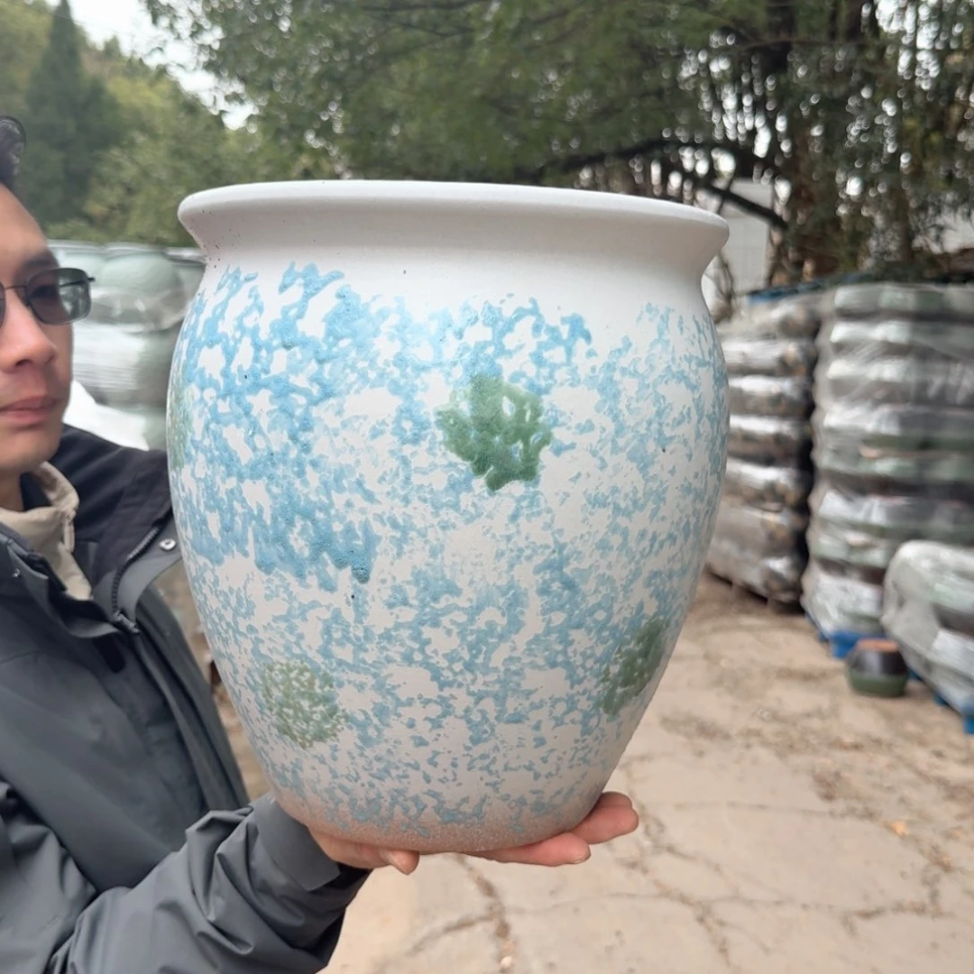 紫砂花盆口27高31（一个姹寂白色