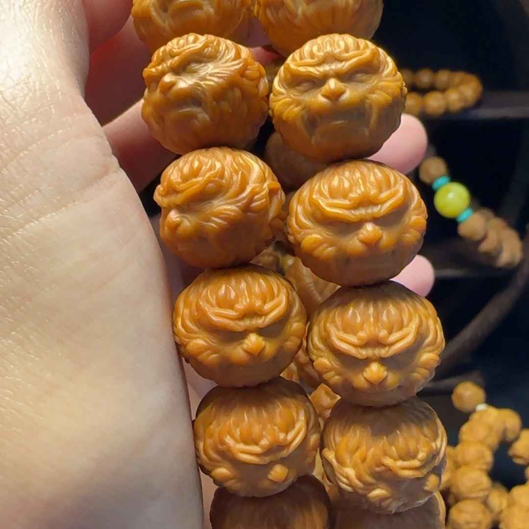 百***生猴头核桃吊坠猴头