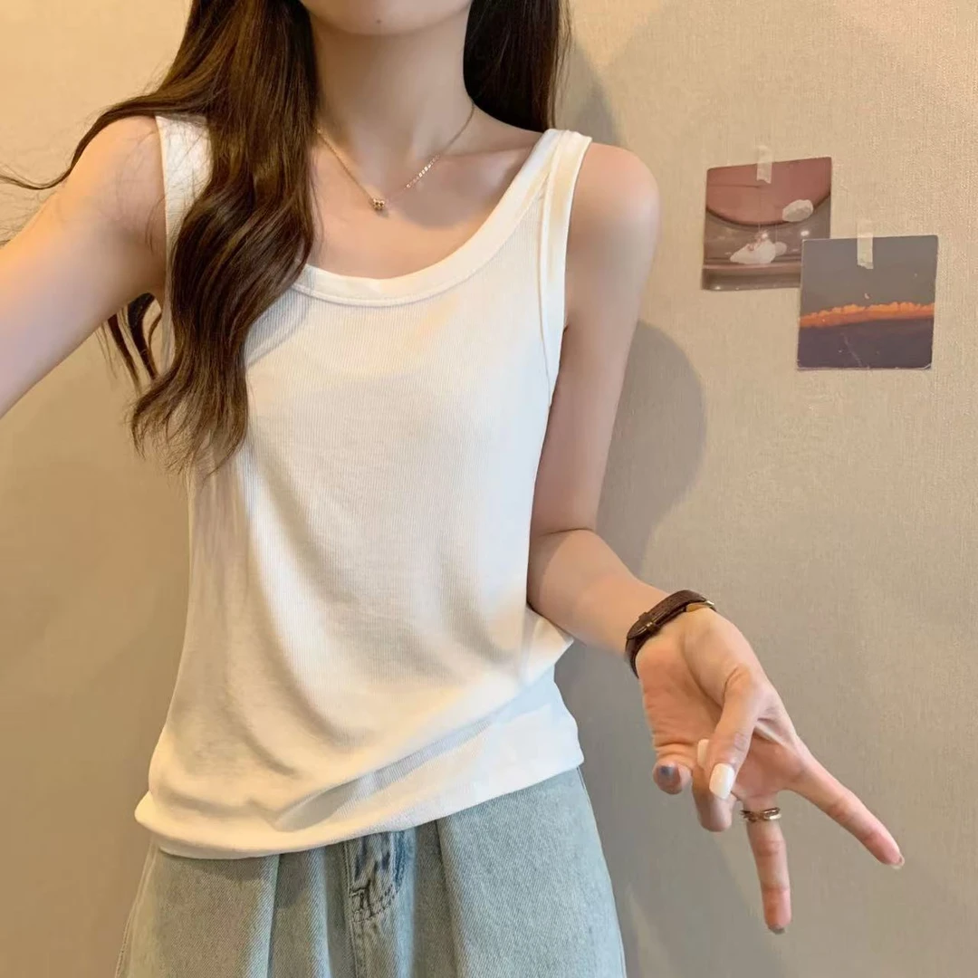 胖MM5店M25023背心棉的夏季时尚舒适新款洋气百搭显瘦背心