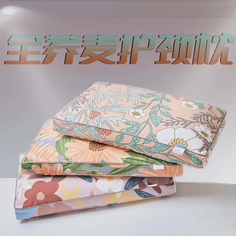 荞麦皮枕头侧睡立体偏硬枕成人颈椎枕头睡觉专用荞麦壳护颈枕芯