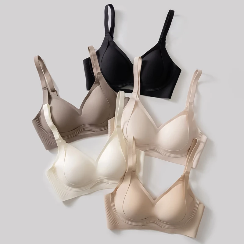 Jessy/洁思无痕果冻软支撑舒适聚拢内衣女透气上薄下厚提拉文胸