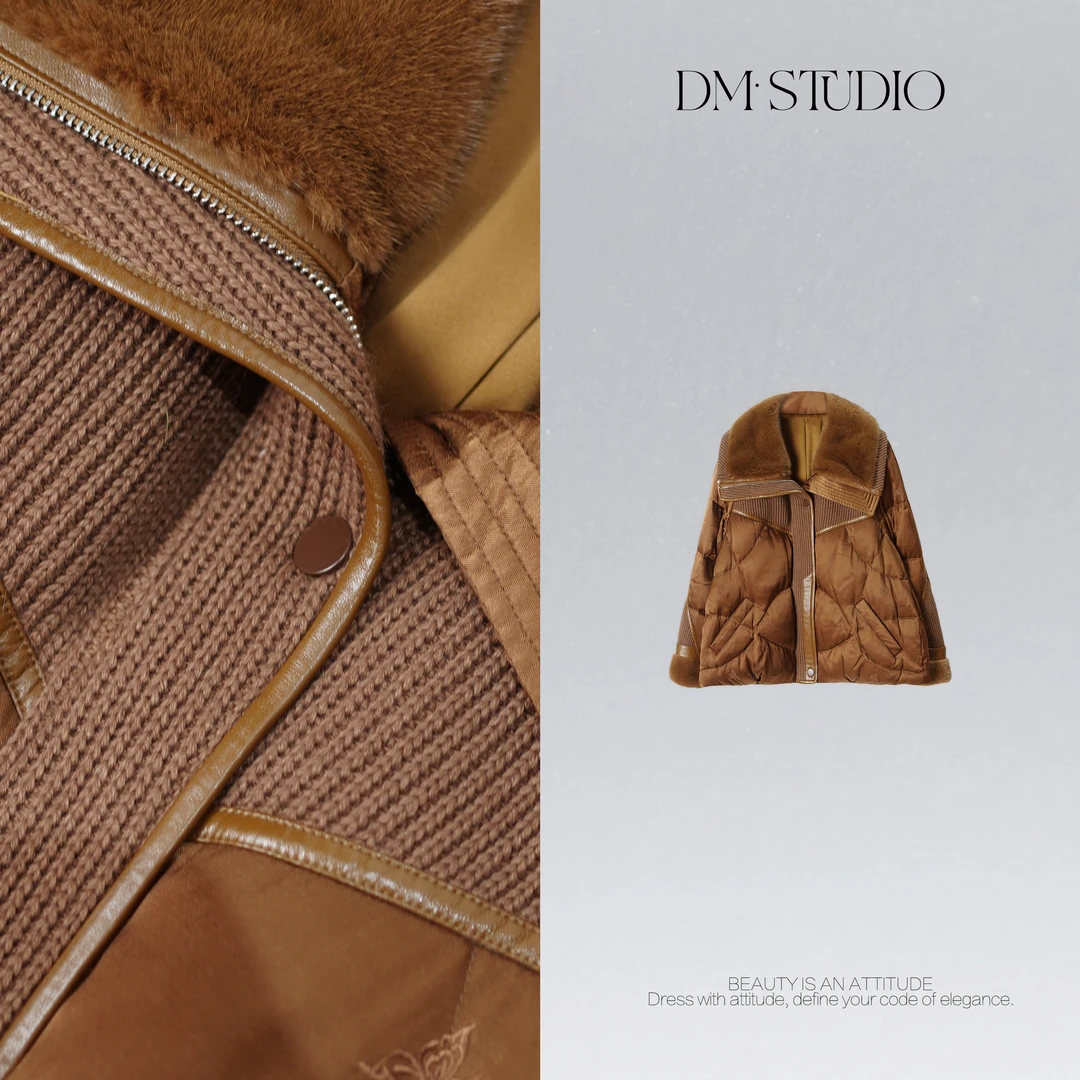 DEDM•STUDIO/冬季高奢风水貂毛领新国标90白鹅绒服2506YRF/BD258