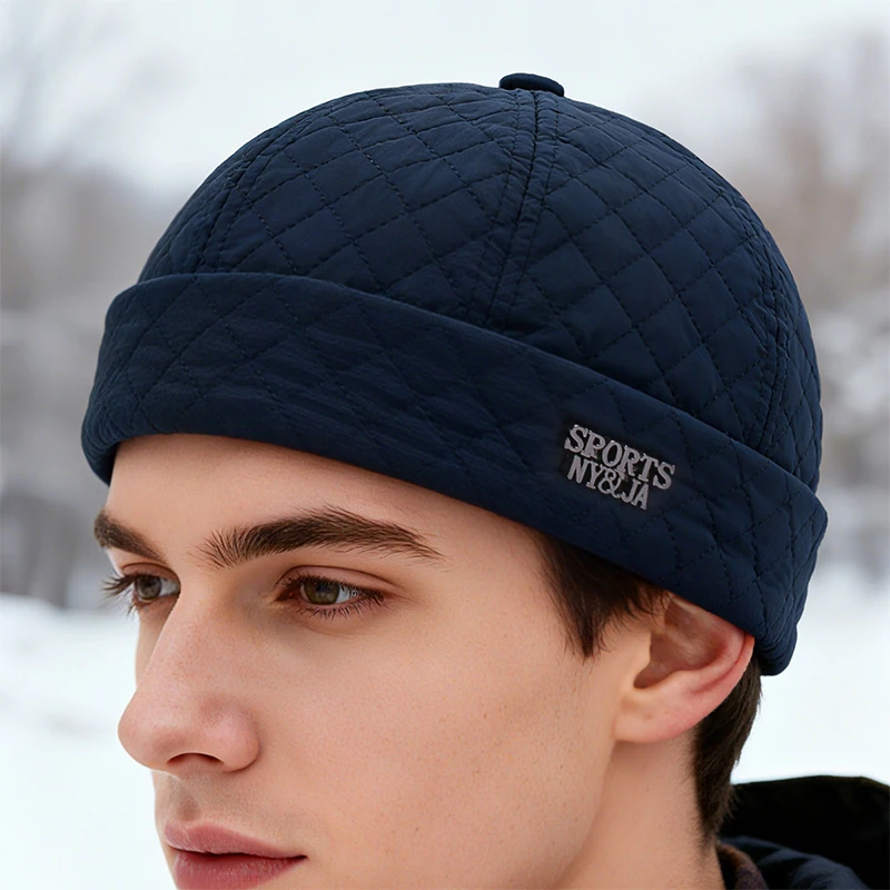 瓜皮帽秋冬新款保暖后封口男女通用时尚潮流户外街头休闲地主帽