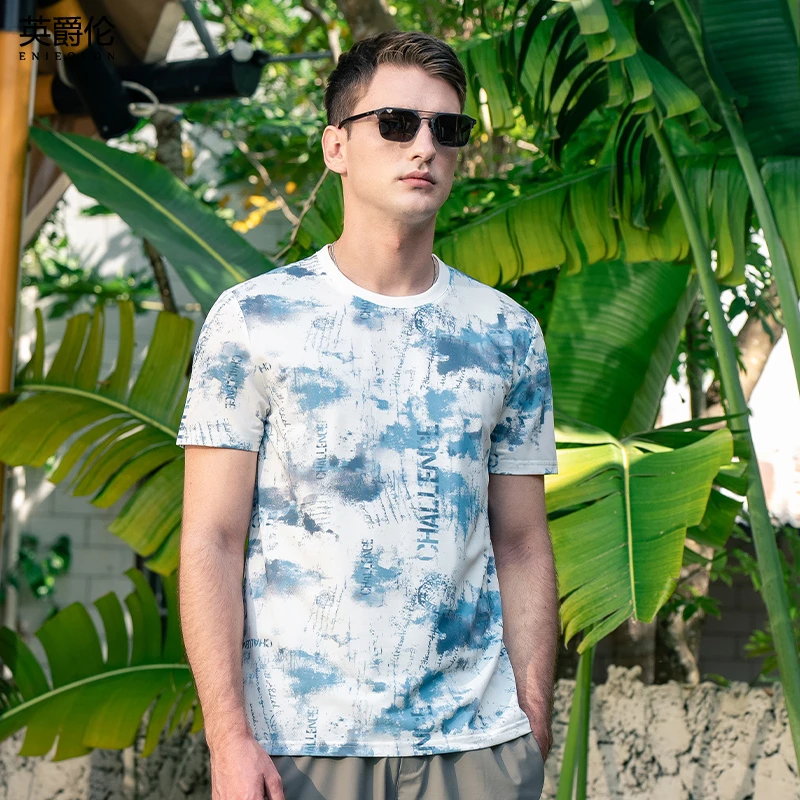 轻薄满印美式复古无痕满印短袖t恤男夏季潮牌休闲半袖体恤TX178