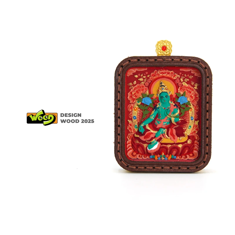 「WOOD · 唐卡擦擦」初见西藏 绿度母红唐 纯手绘擦擦 带礼盒