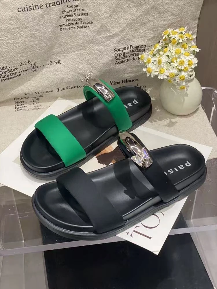 2025夏季新款韩版时尚百搭平底一字拖女外穿沙滩凉拖鞋女88-3