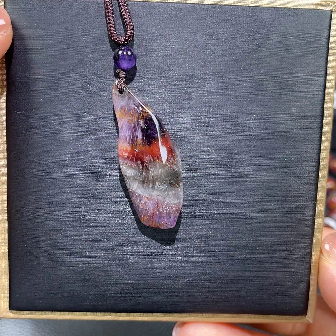 水晶珠宝半成品未镶嵌极光原石吊坠