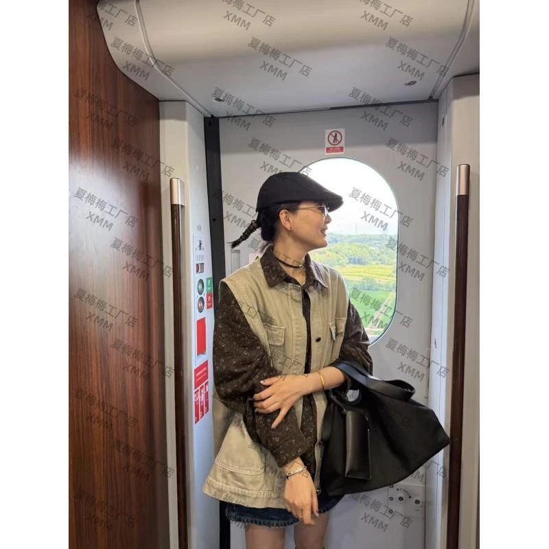 XMM.【工装口袋牛仔马甲】时尚百搭潮流显瘦休闲宽松马夹秋季G01048