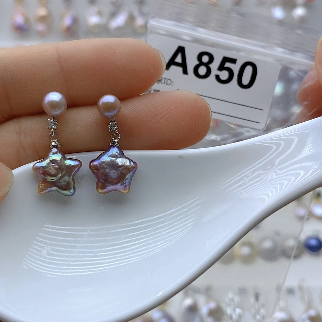 未镶嵌淡水珍珠耳饰l****)