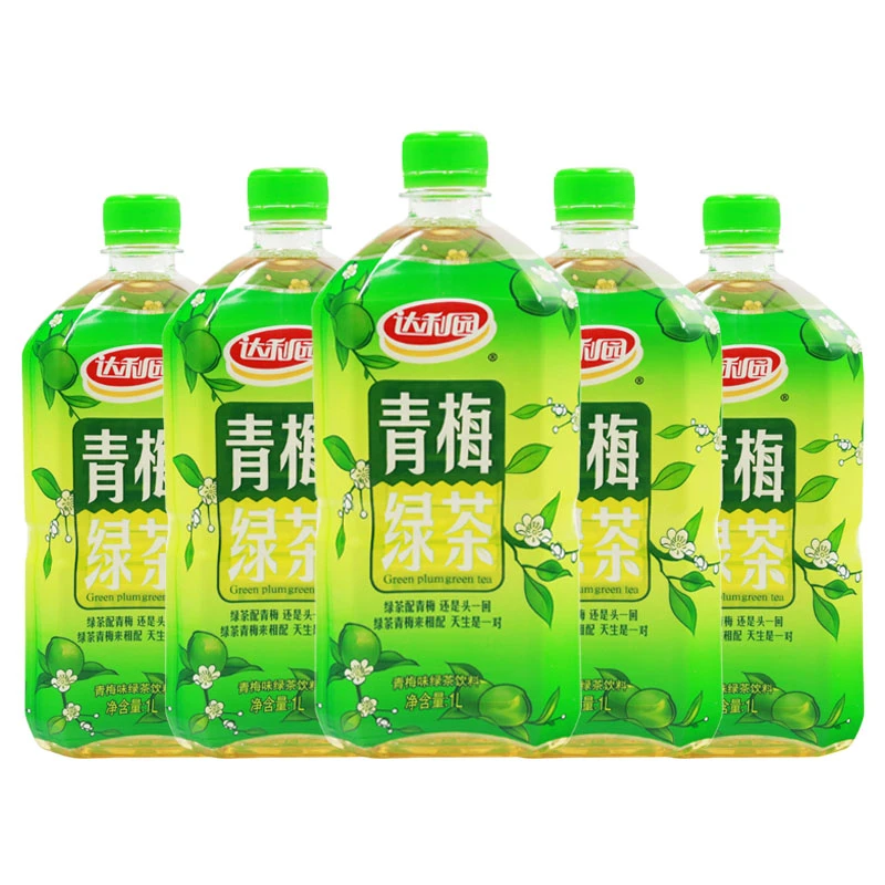 【5大瓶】达利园青梅绿茶饮料1L大瓶果味酸甜解腻聚会火锅饮品