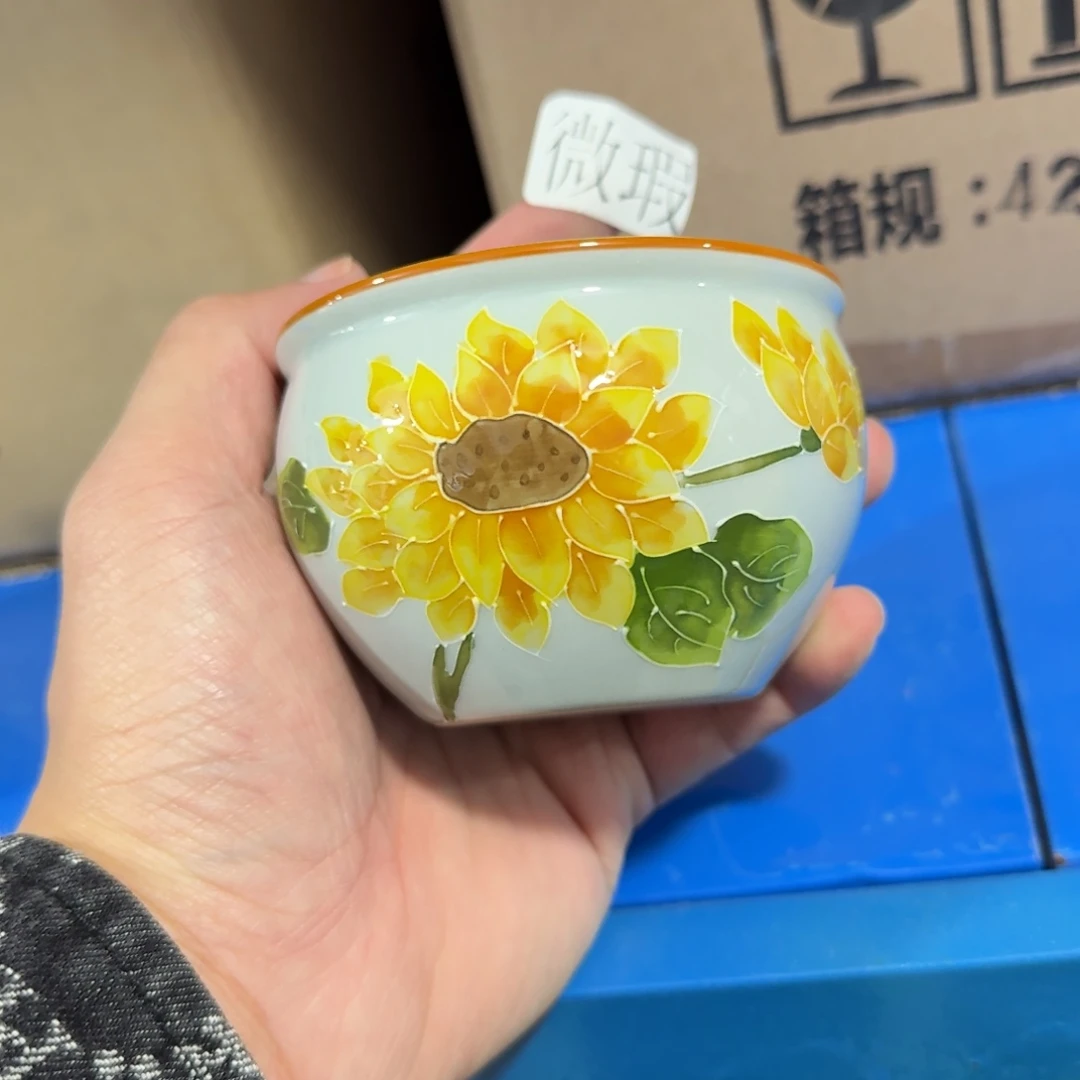 釉下手绘茶具微瑕