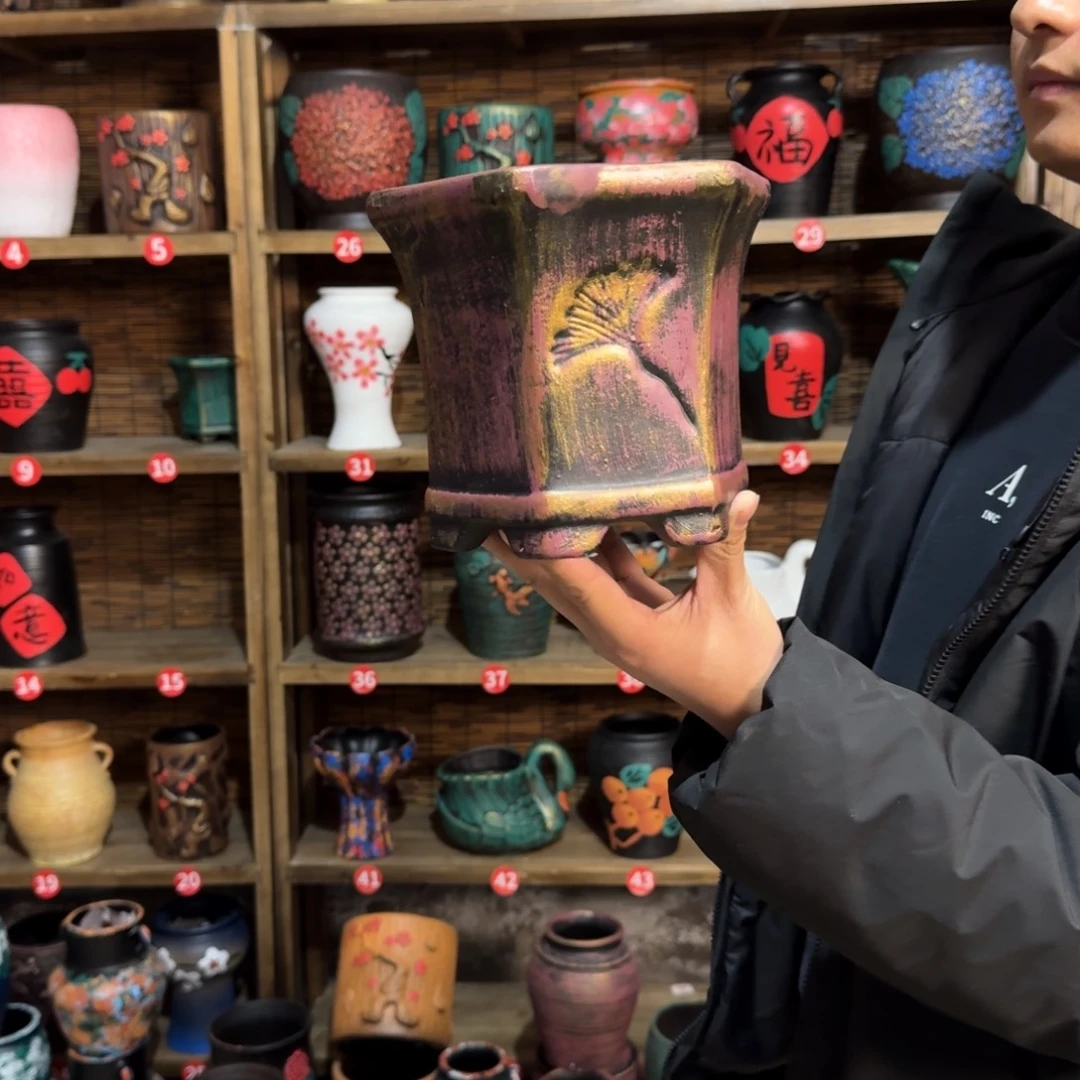 带孔高端浮雕花盆炸炸炸炸