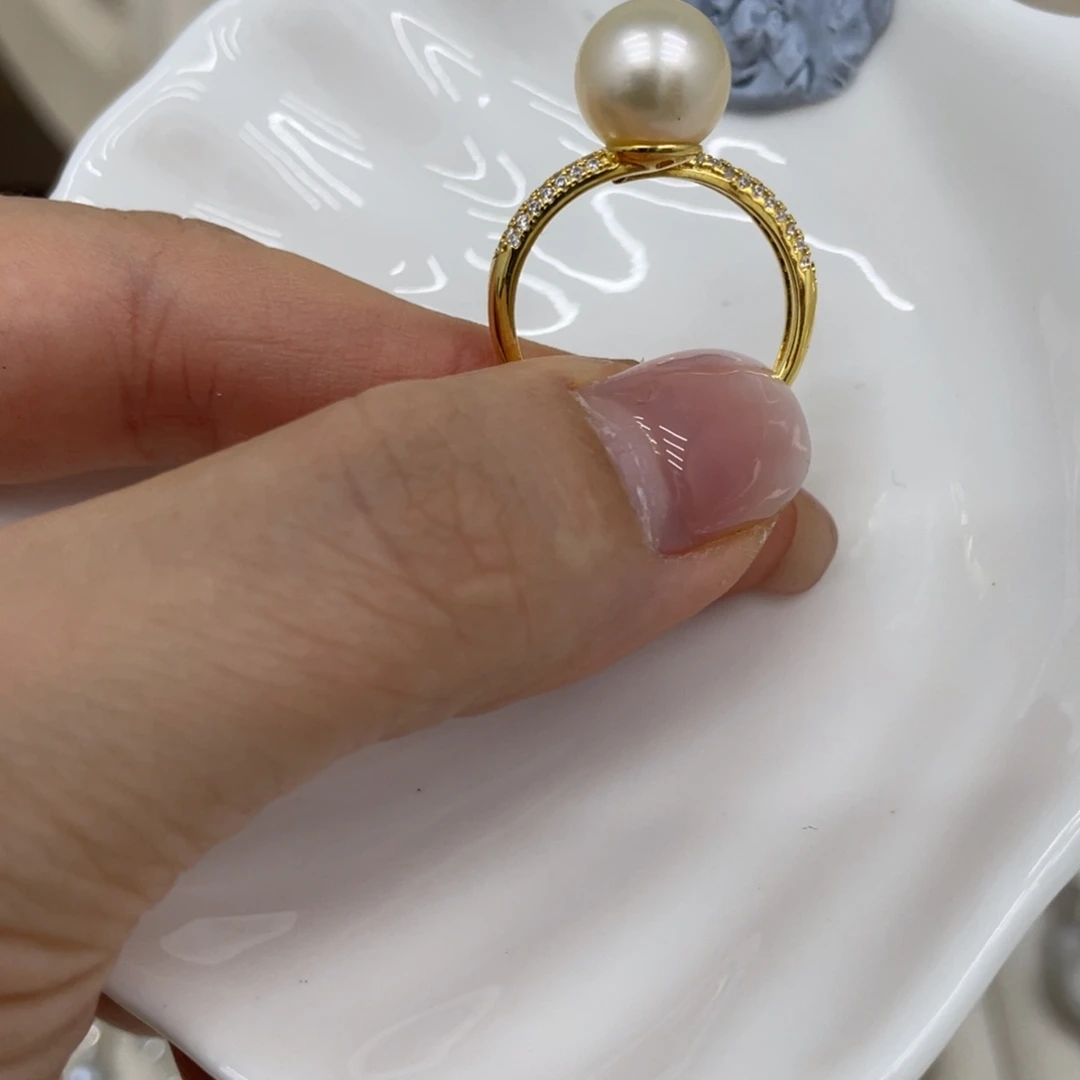 银S925镶嵌戒指海水珍珠