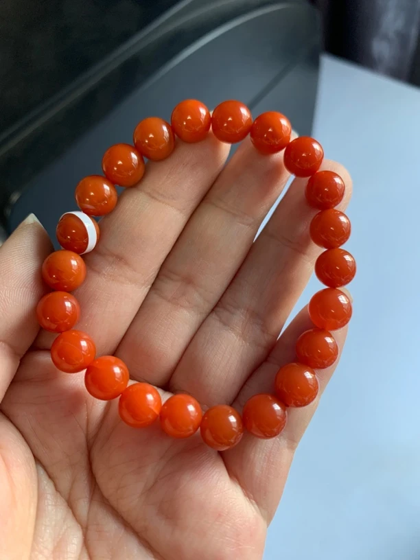 原矿南红辣椒红卡8手串