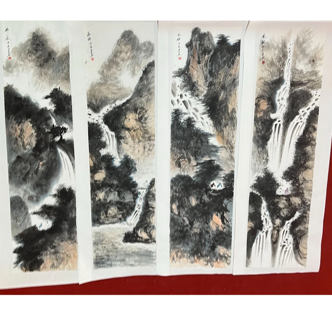 周建真-山水-四条屏-10-38