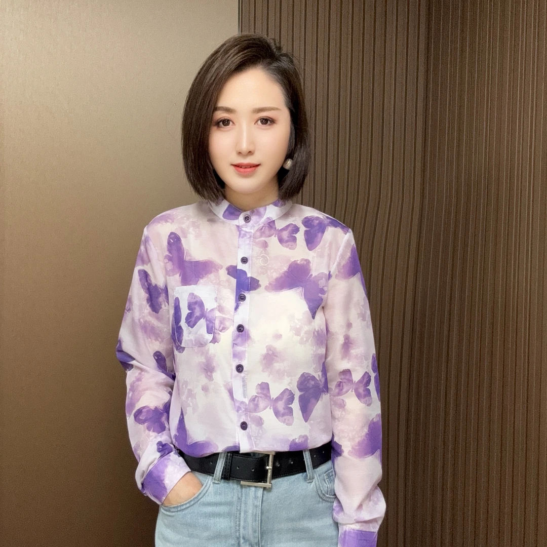 蝶恋花气质显瘦设计感小众通勤时尚防嗮衬衣