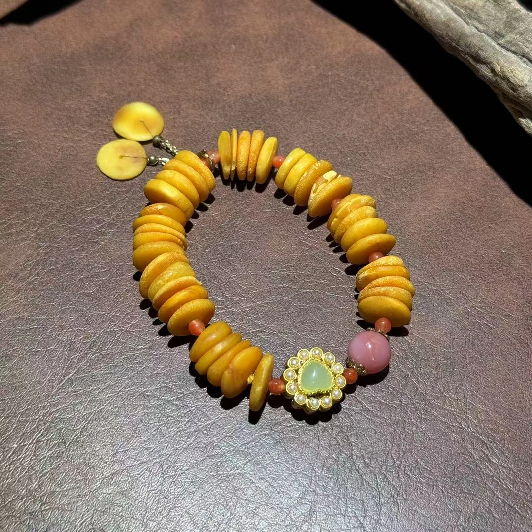 【祁恩珠宝】蜜蜡手链D030508-多样性发其一