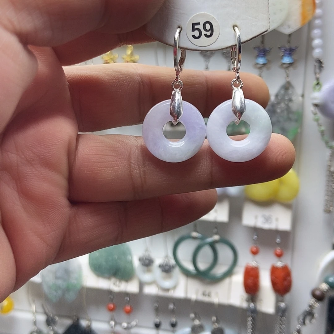 翡翠银S925镶嵌耳饰品质珠宝