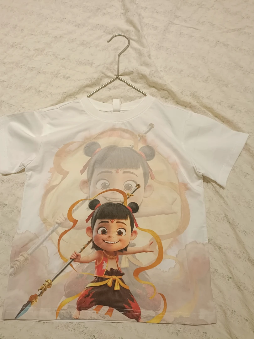 1182这款男宝萌勇哪吒数码印花T