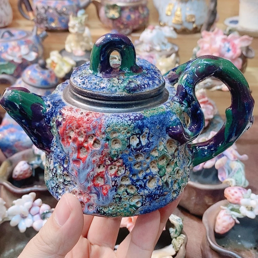 粗陶志野柴烧茶器