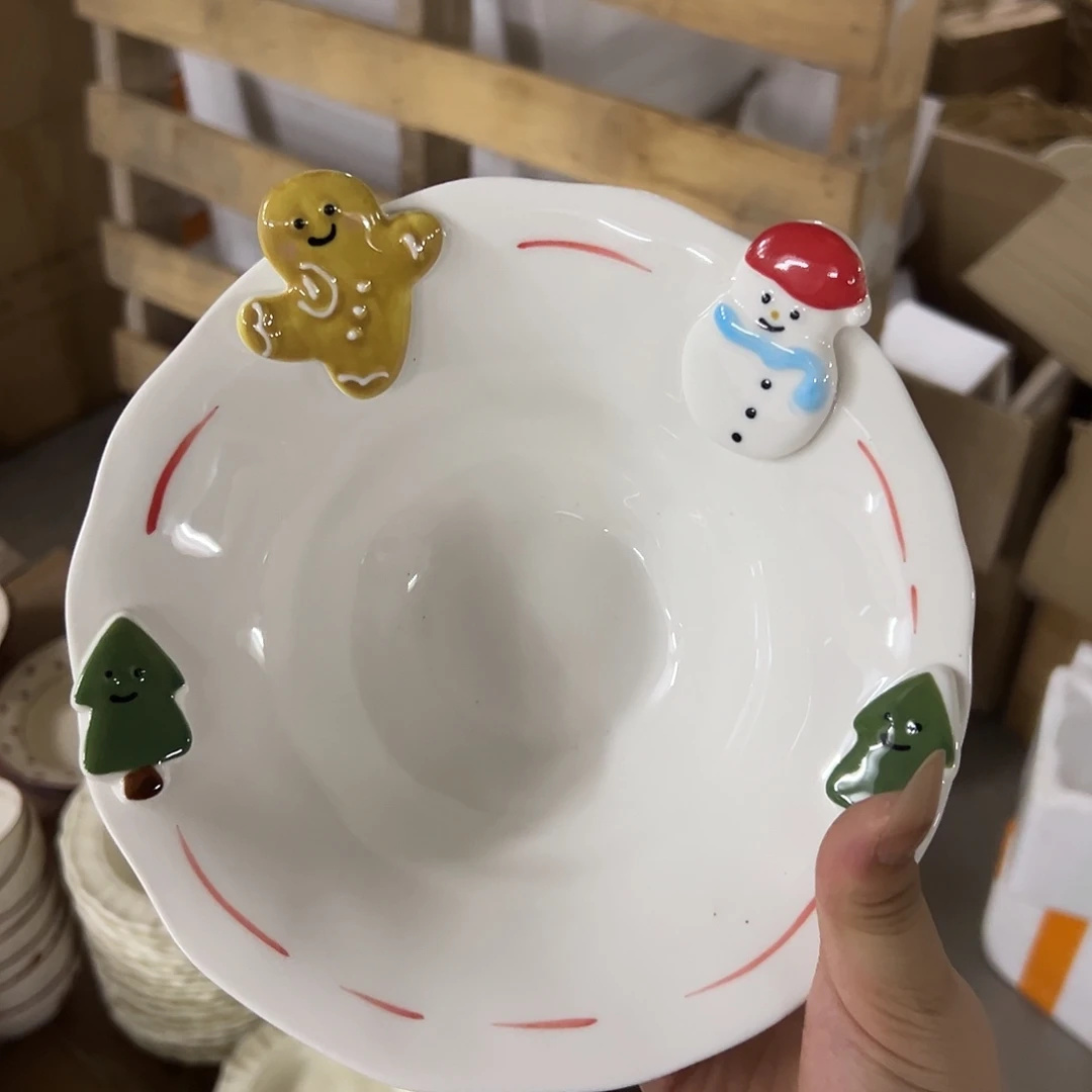 搪瓷微瑕姜饼人汤碗一个