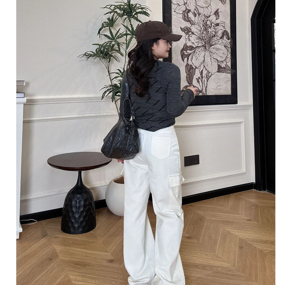 【PGXIAOM】小二定制米白色工装裤(无弹)KZ9699