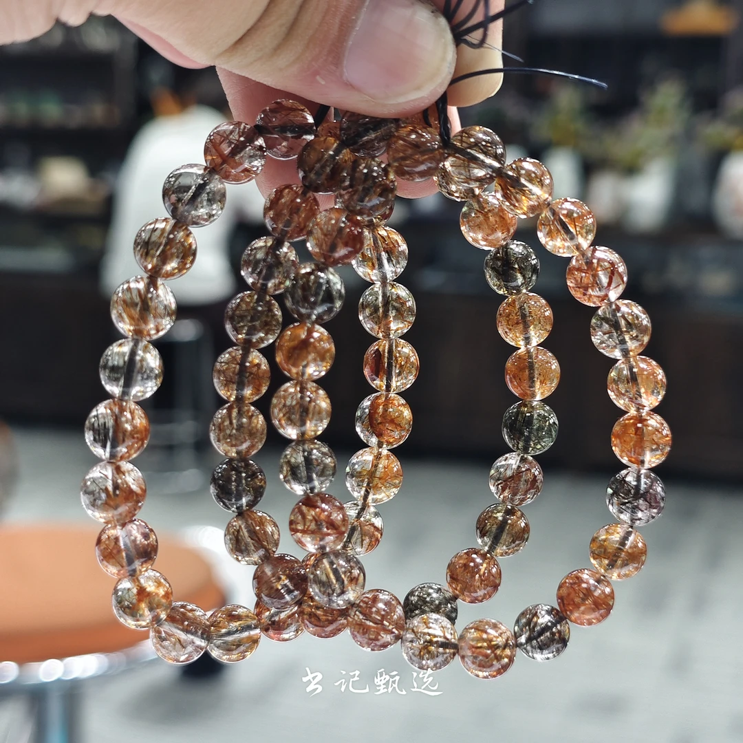 天然黑金超七单圈手链 多尺寸多样性发一件 约8-12mm 1503-1073LA