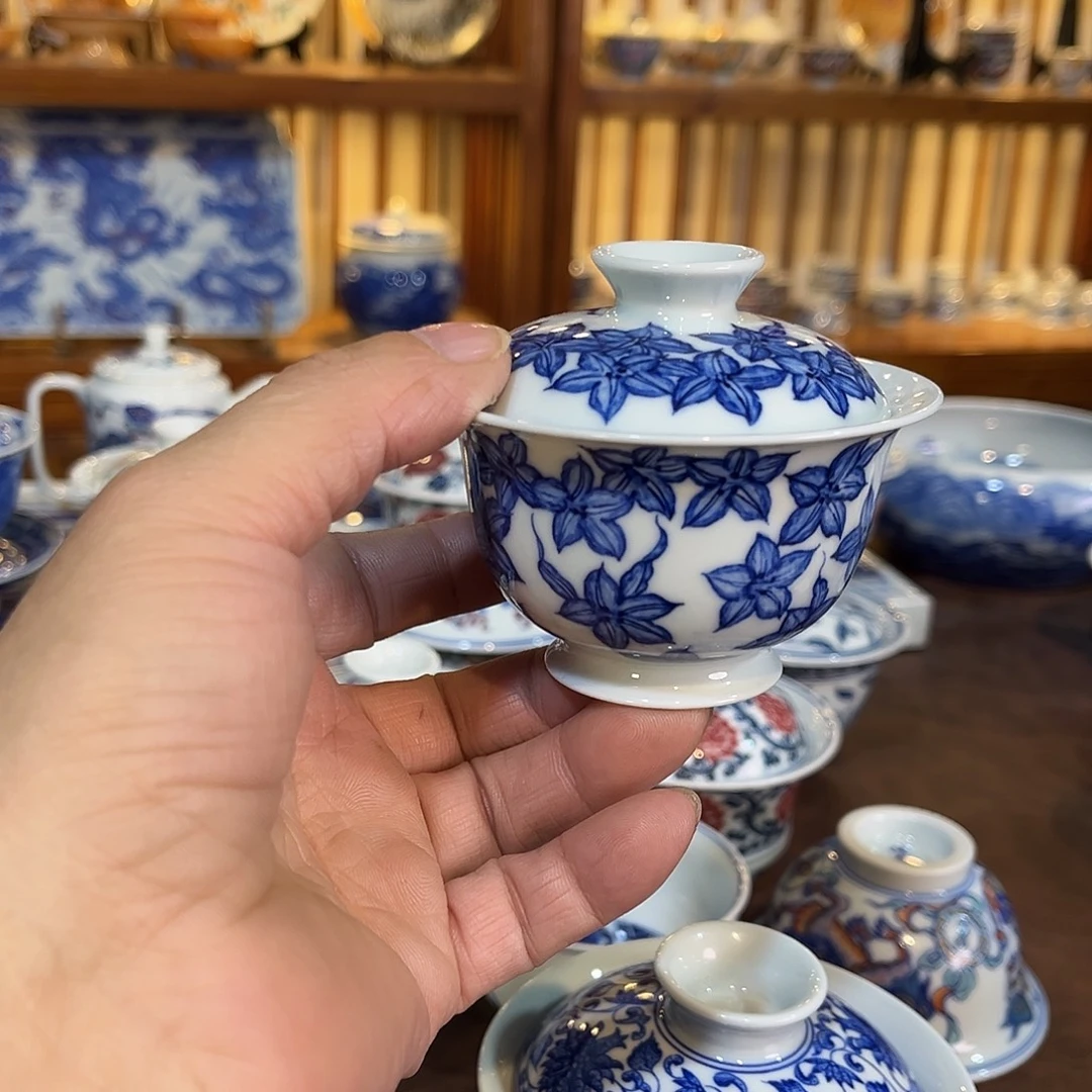 錡镇堂手工手绘盖碗
