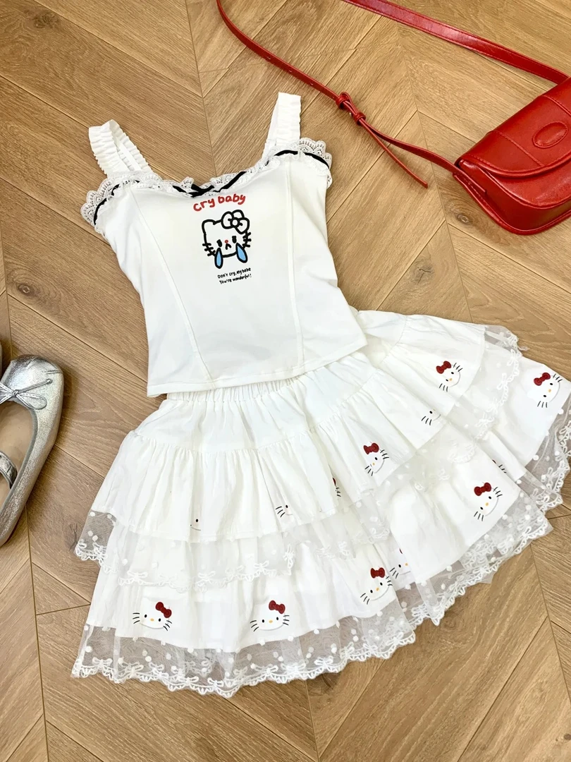 【DMXJ大梦想家】甜美纯欲HelloKitty印花睡衣女春2025款家居服套装