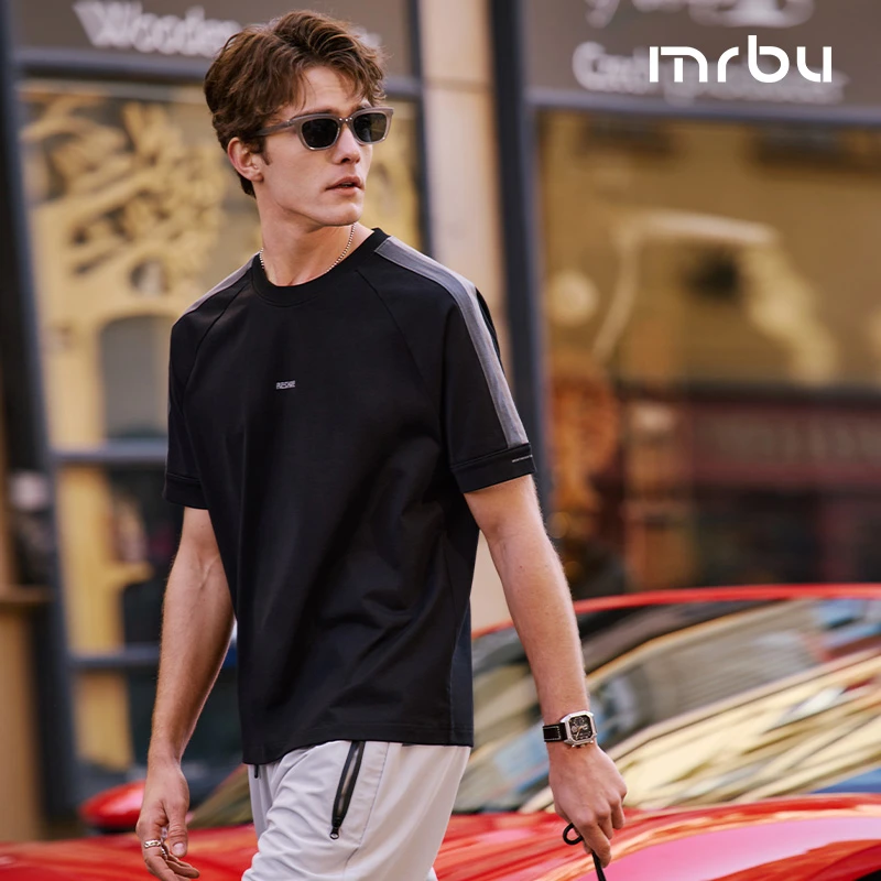 Mr.Bu布先生插肩袖设计圆领2025初秋透气舒适男士T恤衫GT16361