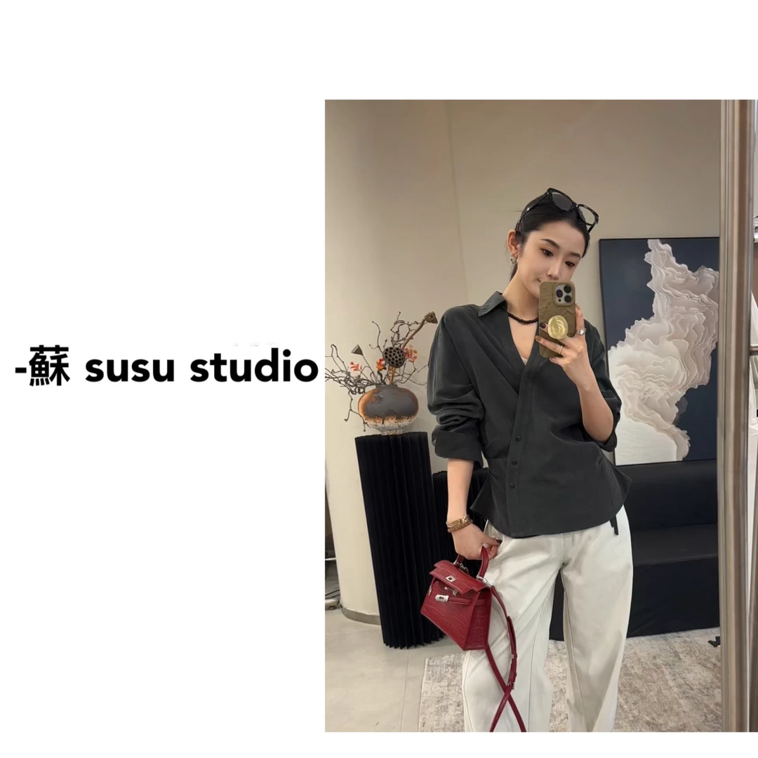 2574春款百搭设计感收腰显瘦衬衫